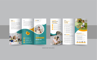 Kids back to school admission trifold, Admission tri fold brochure design template