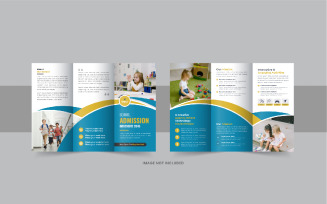 Kids back to school admission trifold, Admission tri fold brochure template design layout