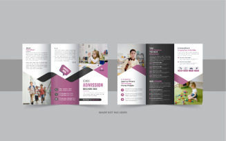 Kids back to school admission trifold, Admission tri fold brochure template layout
