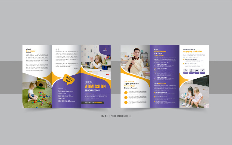 Kids back to school admission trifold, Admission tri fold brochure Corporate Identity