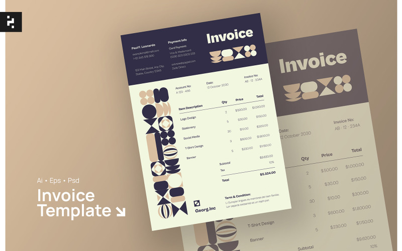 Minimal Geometric Invoice Corporate Identity