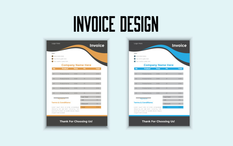 Minimal Invoice Template Design Corporate Identity