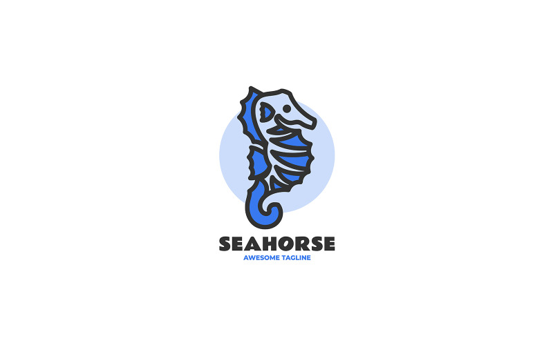 Seahorse Simple Mascot Logo 1 Logo Template