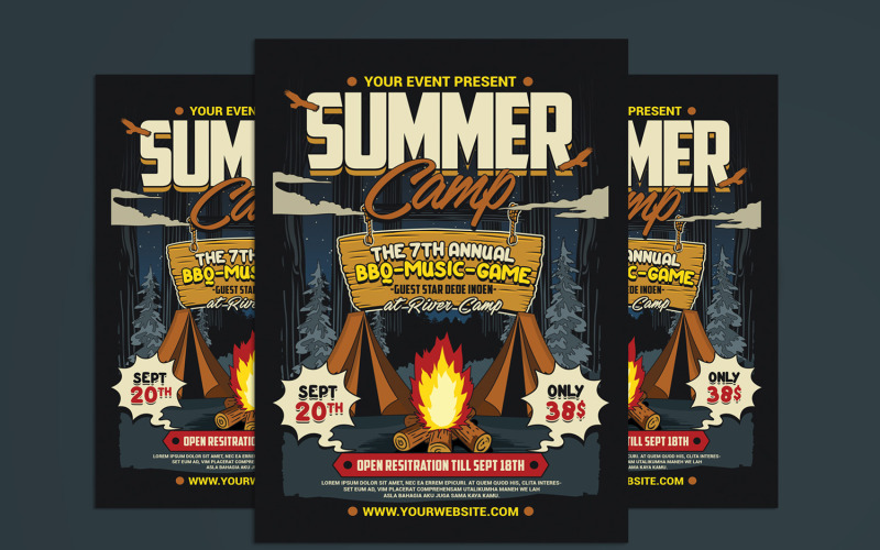 Summer Camp Flyer Event Template Corporate Identity