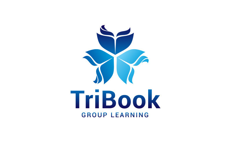 tri book logo, education, learning, online Logo Template