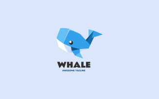 Whale Low Poly Logo Design