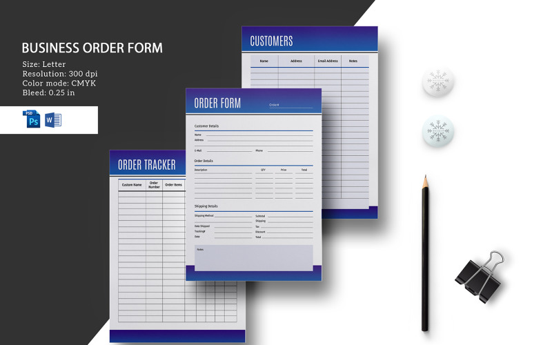 Wholesale Product Order Form Template Corporate Identity