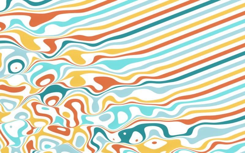 Abstract 3d Wavy Lines Background Multi Color