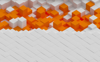 3d Cubes Backgrounds Orange and White