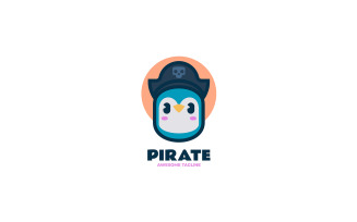 Penguin Pirate Mascot Cartoon Logo