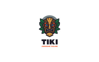 Tiki Mask Mascot Cartoon Logo 1