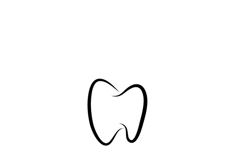 Tooth icon. Black outline line tooth. Logo Template