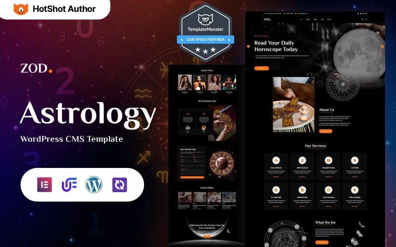 Zodiec - Astrology And Horoscope WordPress Elementor Theme WordPress Theme