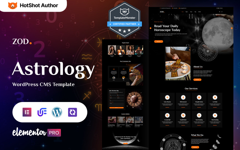 Zodiec - Astrology And Horoscope WordPress Elementor Theme WordPress Theme