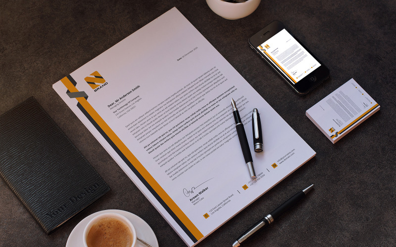 Professional Letterhead Template Canva Corporate Identity