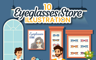 10 Eyeglasses Store Illustration