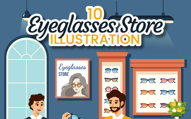 10 Eyeglasses Store Illustration
