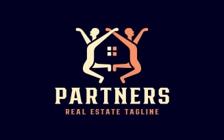 Two Partners Or Buyer And Seller Success House Logo