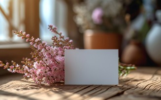 White Paper & Flowers Card Mockup 02