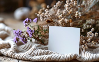 White Paper Flowers Card Mockup 141