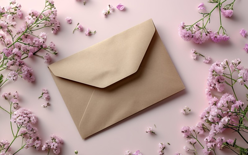 Envelope Flowers Design Mockup 200 Illustration