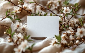 White Paper Dried Flowers Card Mockup 146