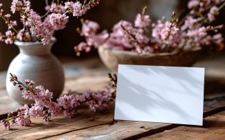 White Paper Dried Flowers Card Mockup 148