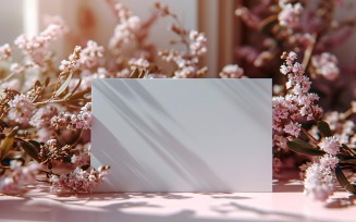 White Paper Dried Flowers Card Mockup 149