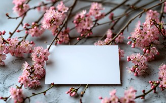 White Paper Dried Flowers Card Mockup 150