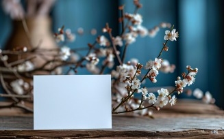 White Paper Dried Flowers Card Mockup 222