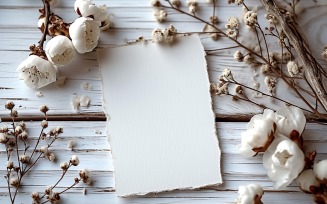 White Paper Dried Flowers Card Mockup 229