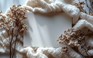 White Paper On Dried Flowers Card Mockup 181