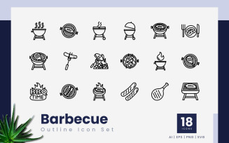 Barbecue Outline Black Icons