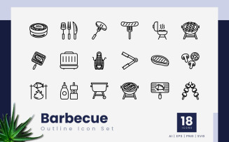 Barbecue Outline Icon Set