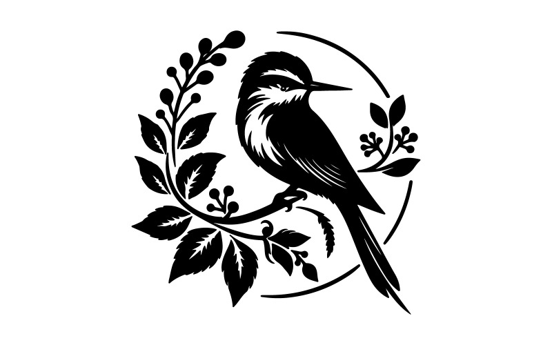 Bird silhouette vector art illustration Vector Graphic