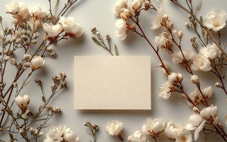 Creem Coler Paper & Dried Flowers Card Mockup 243