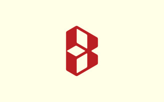 Letter B box logo design template