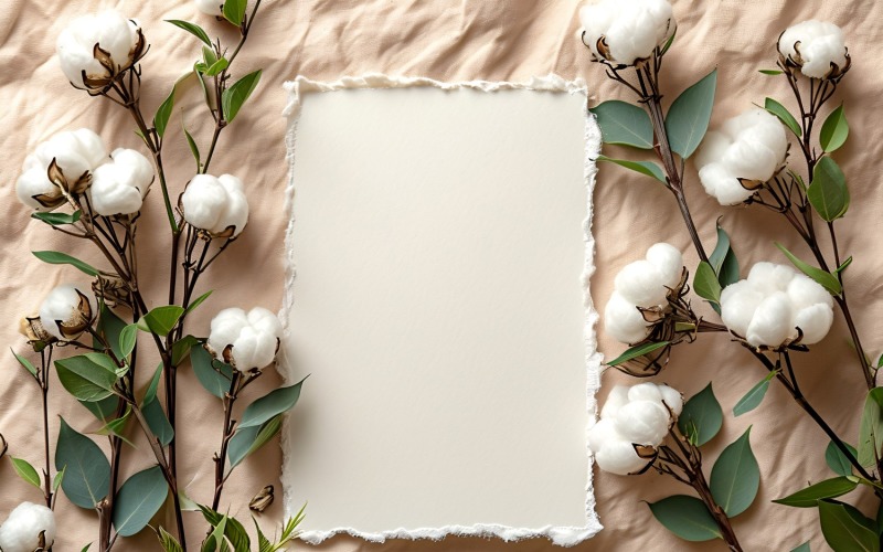 White Paper Flowers Card Mockup 245 Illustration