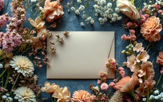 White Paper Flowers Card Mockup Background 240