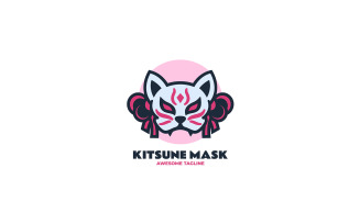 Kitsune Mask Simple Mascot Logo