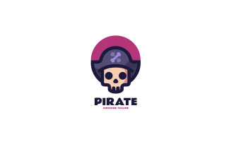 Pirate Skull Simple Mascot Logo