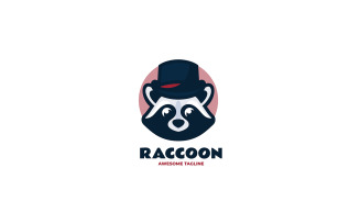 Raccoon Hat Simple Mascot Logo