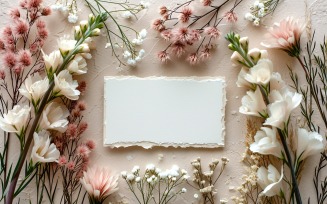 White Paper Flowers Card Mockup 280