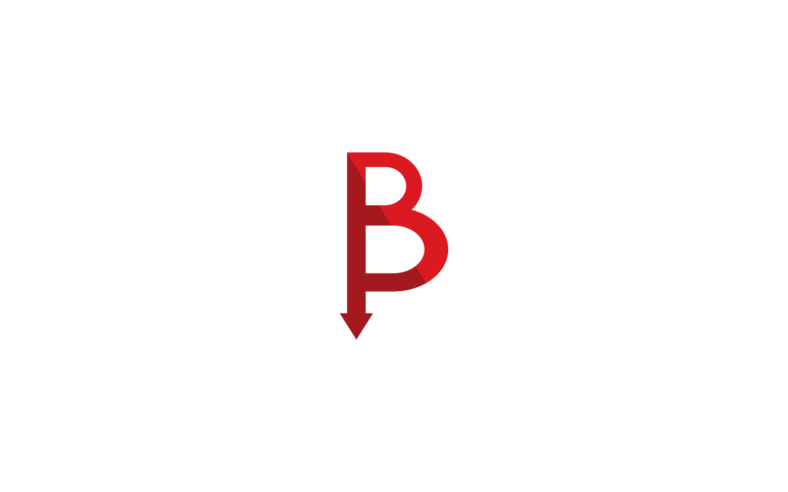 B Initial letter with arrow design illustration