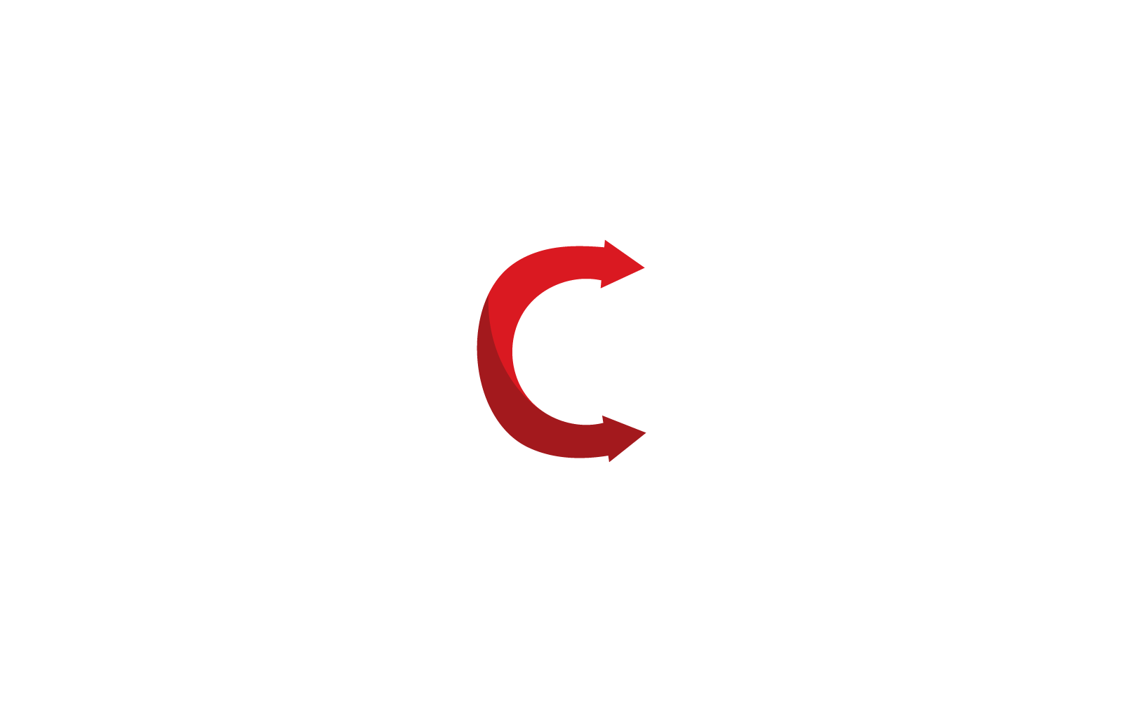 C Beginletter met pijlontwerpillustratie