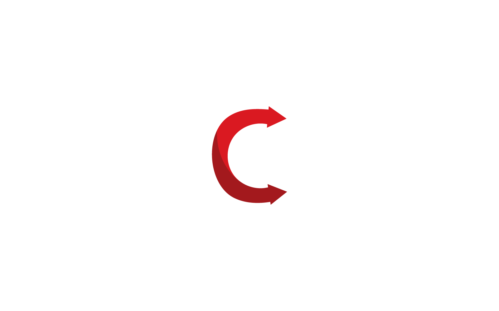 C Initial letter with arrow design illustration