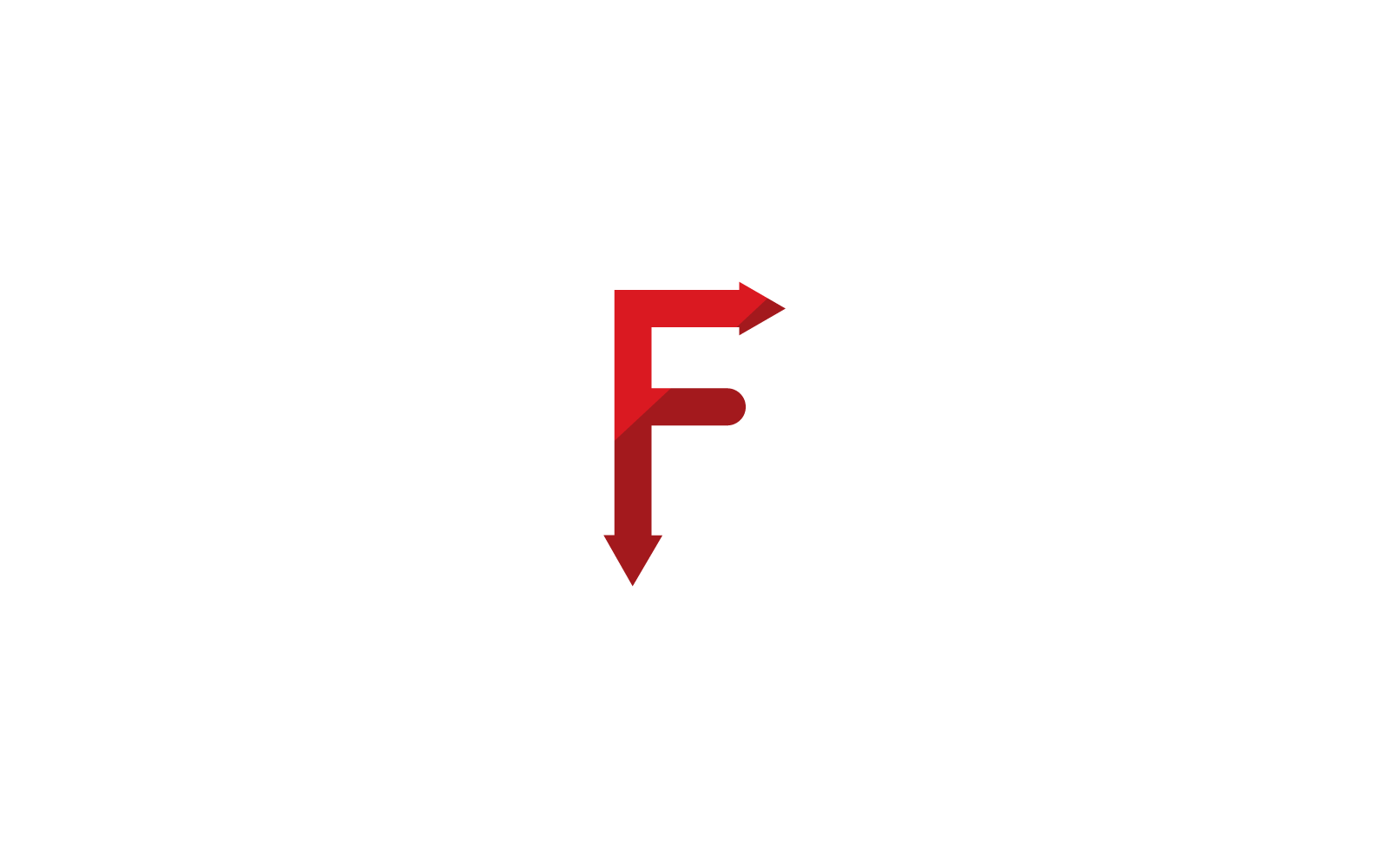 F Beginletter met pijlontwerpillustratie