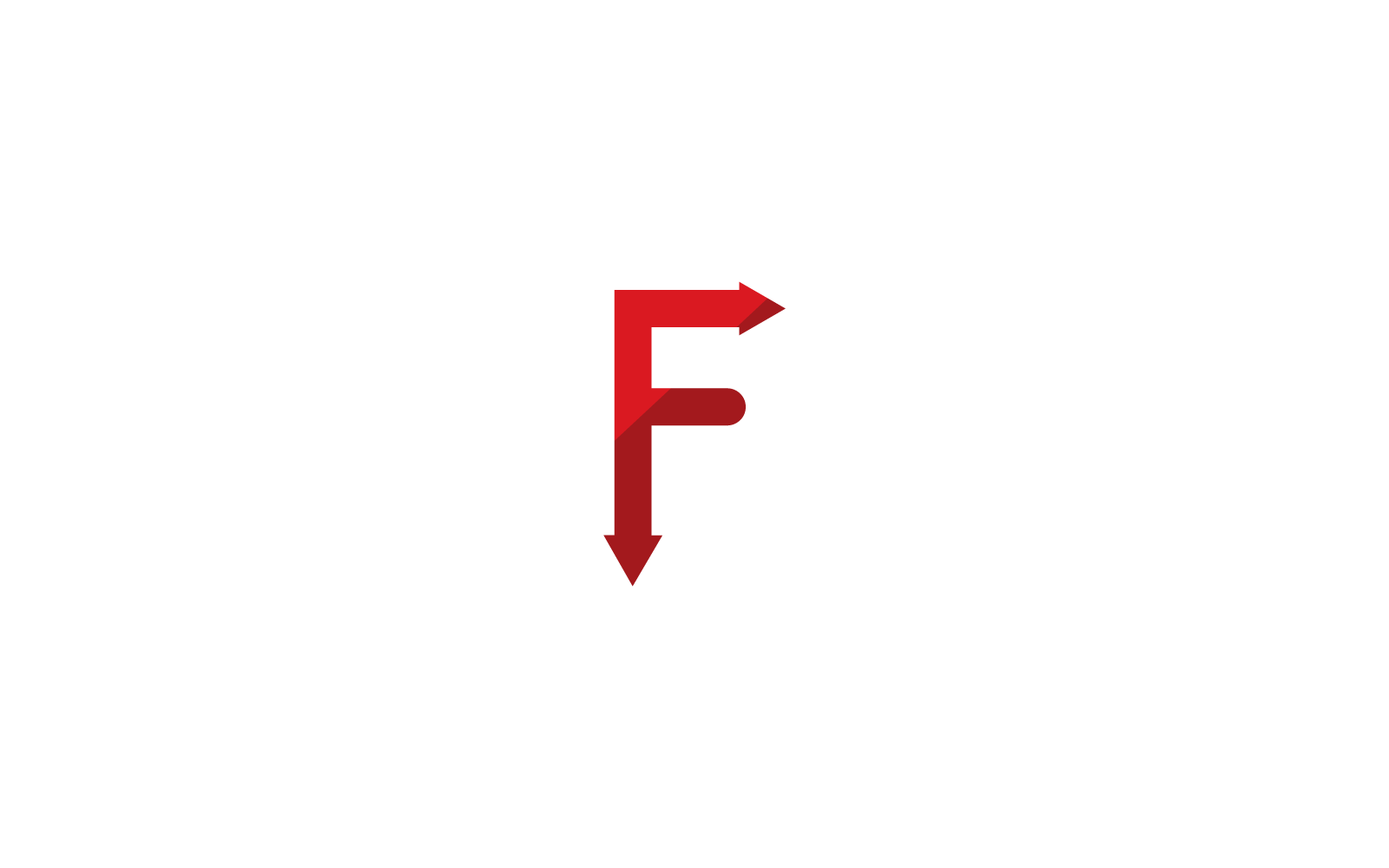 F Initial letter with arrow design illustration