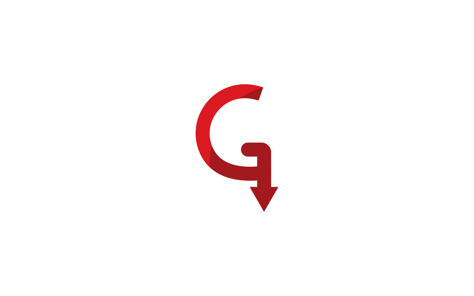 G Initial letter with arrow design illustration