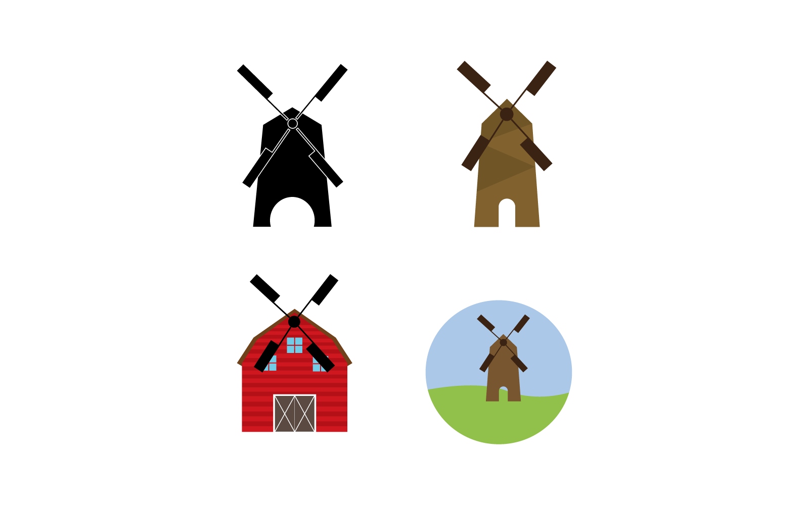 Ikona logo wektor szablon projektu wiatraka